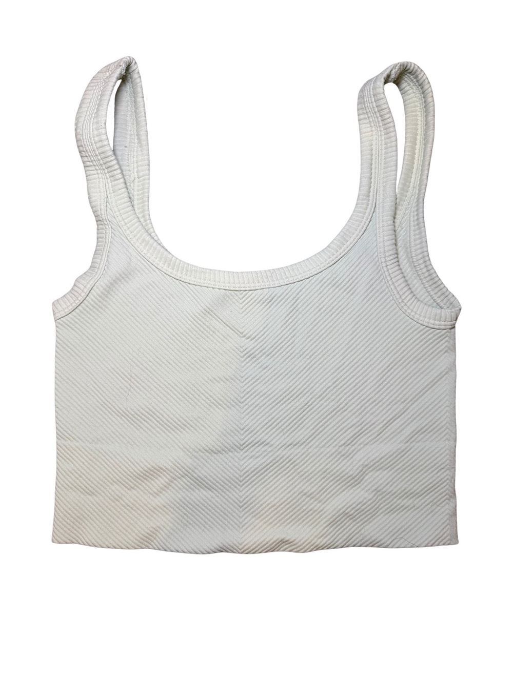 Women's Ribbed Scoop Crop Tank Top - light green